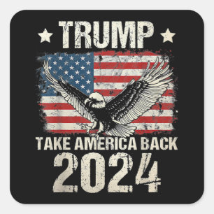 Trump 2024-Flagge: Holt Amerika zurück Männer Frau Quadratischer Aufkleber