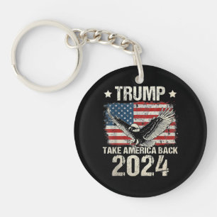 Trump 2024-Flagge: Holt Amerika zurück Männer Frau Schlüsselanhänger