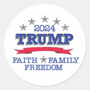 Trump 2024 - Freiheit der Familie Runder Aufkleber