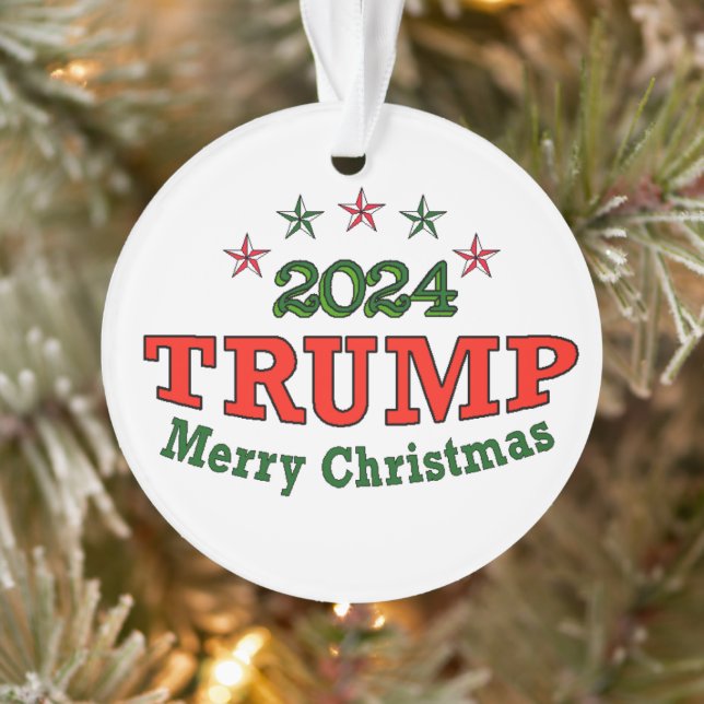 TRUMP 2024 Frohe Weihnachts-Acryl Ornament (Baum)