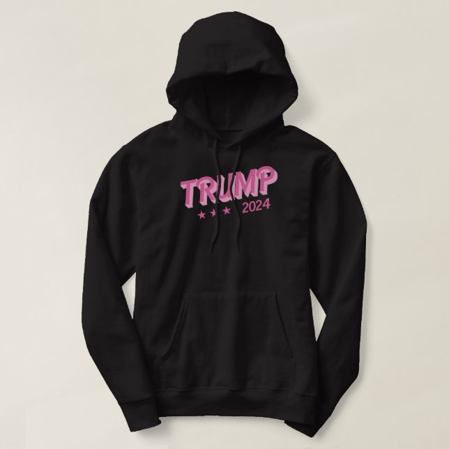 Trump 2024 Funny Donald Trump Pink Bubble Letters Hoodie (Design vorne)