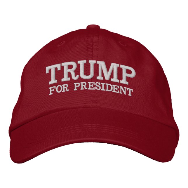 Trump 2024 für Präsident Bestickte Baseballkappe (Vorderseite)
