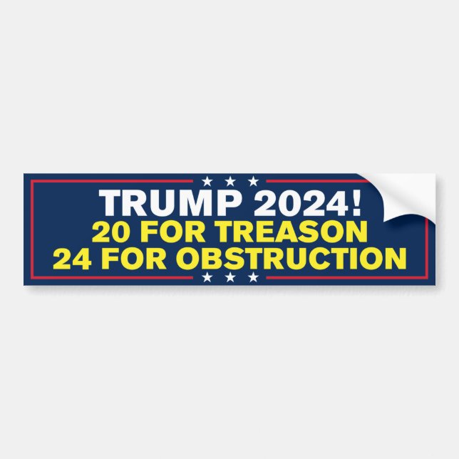 Trump 2024 Gefangenenverrat gegen Trump Autoaufkleber (Vorne)