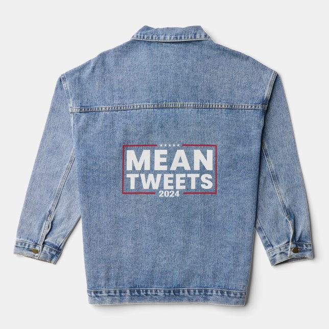 Trump 2024 Gemein Tweete Hoodie Jeansjacke (Rückseite)