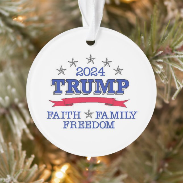 Trump 2024: Glaube, Familie, Freiheit Ornament (Baum)