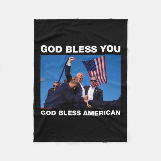 Trump 2024 Gott segne Sie - Gott segne Amerika Fleecedecke (Vorderseite)
