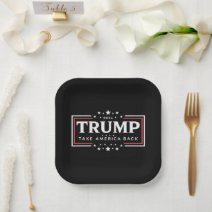 Trump 2024 Holt Amerika zurück Pappteller