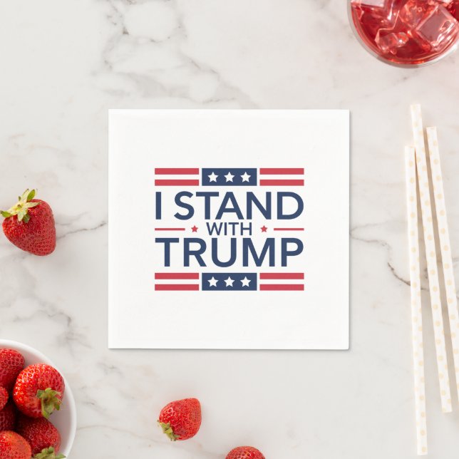 Trump 2024 Ich stehe mit Trump hinter dem Unterstü Serviette (Beispiel)