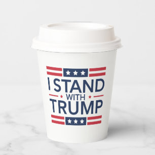Trump 2024 Ich stehe mit Trump Unterstützer Präsid Pappbecher