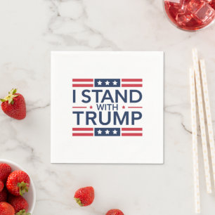 Trump 2024 Ich stehe mit Trump Unterstützer Präsid Serviette