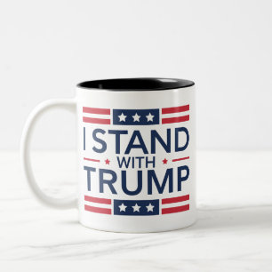 Trump 2024 Ich stehe mit Trump Unterstützer Präsid Zweifarbige Tasse