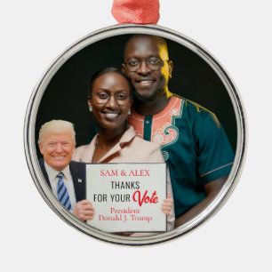 Trump 2024 Ihr Personalisiertes Foto Weihnachten Ornament Aus Metall
