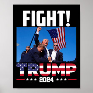 Trump 2024 Kampf Fist Kundgebung Trump Kundgebung  Poster