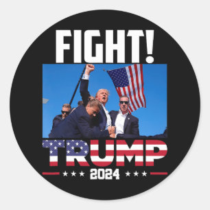 Trump 2024 Kampf Fist Kundgebung Trump Kundgebung Runder Aufkleber