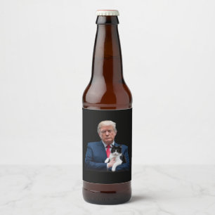 Trump 2024 Katze MAGA Lustige Trump Katze Bierflaschenetikett