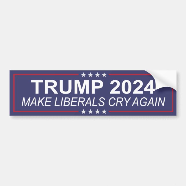 Trump 2024 lässt die Liberalen wieder schreien Autoaufkleber (Vorne)