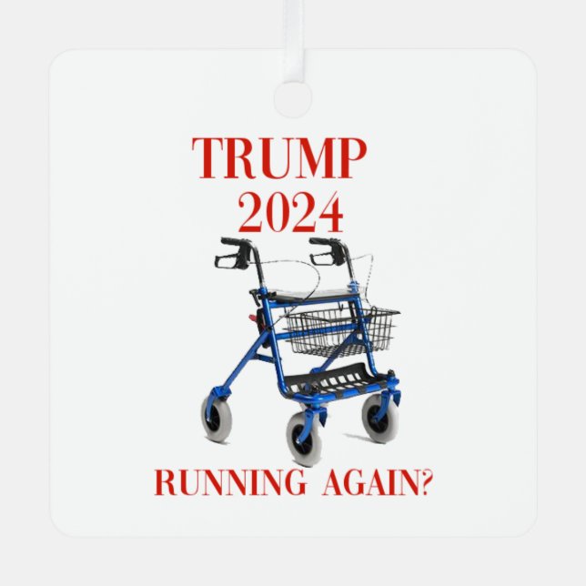 Trump 2024 läuft wieder? ornament aus metall (Vorderseite)