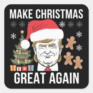 Trump 2024 macht Weihnachten wieder zu einer großa Quadratischer Aufkleber