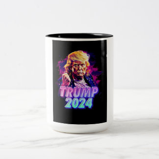 Trump 2024 - Miami Vice Zweifarbige Tasse