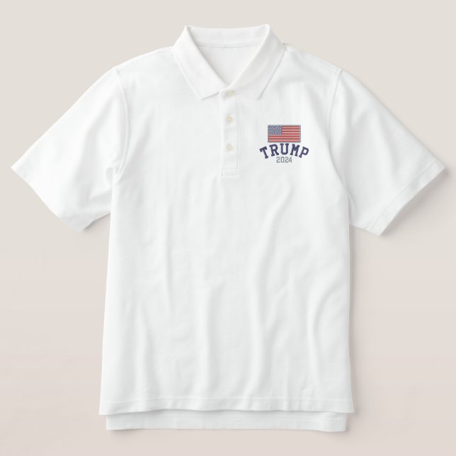 Trump 2024 mit amerikanischer Flagge (Design Vorderseite)