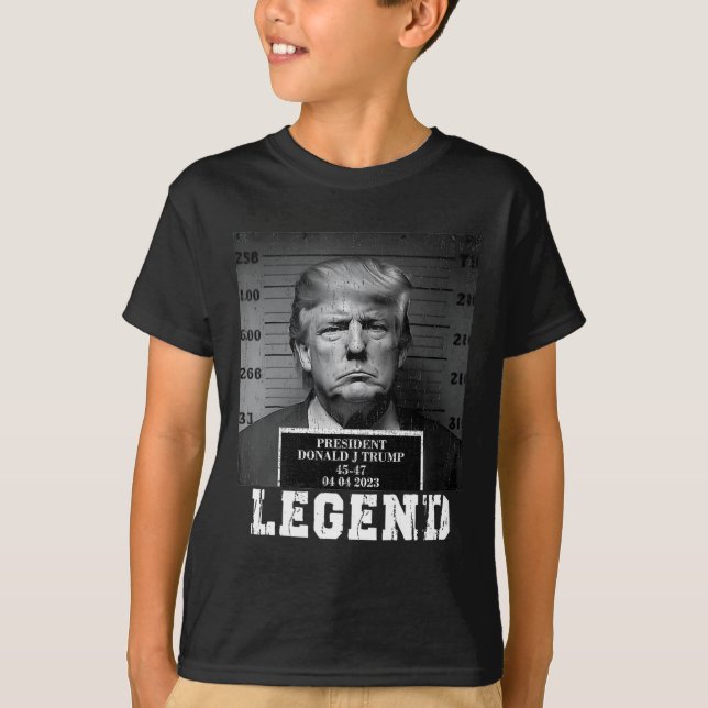 Trump 2024 Mugshot Präsident Legend T-Shirt (Vorderseite)