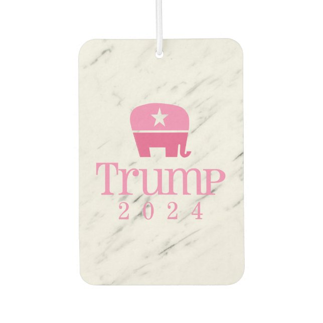 Trump 2024 Niedlicher rosa Elefant Autolufterfrischer (Vorderseite)