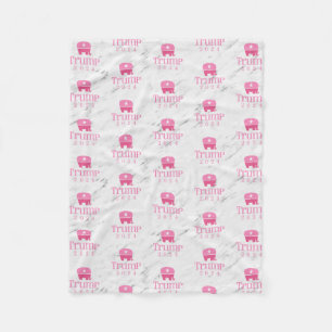 Trump 2024 Niedlicher rosa Elefant Fleecedecke