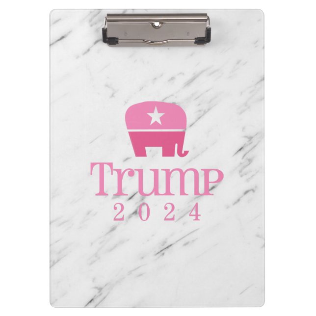 Trump 2024 Niedlicher rosa Elefant Klemmbrett (Vorderseite)