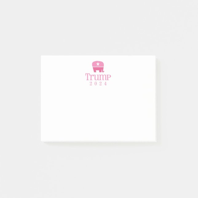 Trump 2024 Niedlicher rosa Elefant Post-it Klebezettel (Vorderseite)