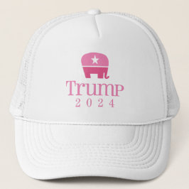 Trump 2024 Niedlicher rosa Elefant Truckerkappe