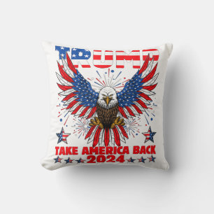 Trump 2024 Nimm Amerika zurück Amerikanische Flagg Kissen