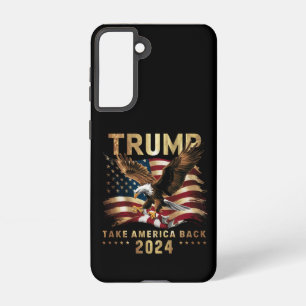 Trump 2024 Nimm Amerika zurück Amerikanische Flagg Samsung Galaxy Hülle