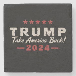 Trump 2024 Nimm Amerika zurück Präsident 47 USA Steinuntersetzer
