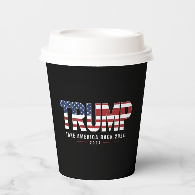 Trump 2024 nimmt Amerika 2024 zurück Pappbecher (Vorderseite)