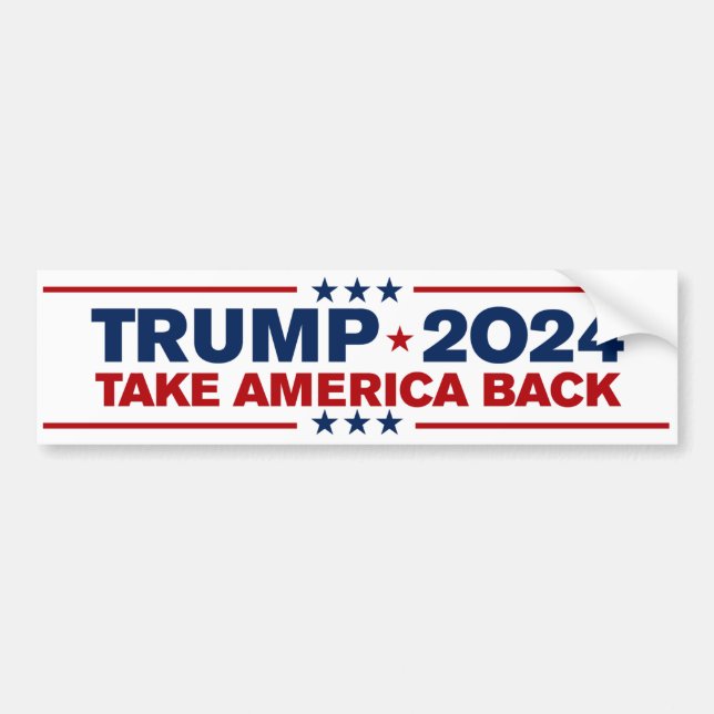 Trump 2024 nimmt Amerika zurück Autoaufkleber (Vorne)
