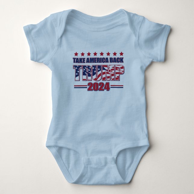 Trump 2024 nimmt Amerika zurück Baby Strampler (Vorderseite)