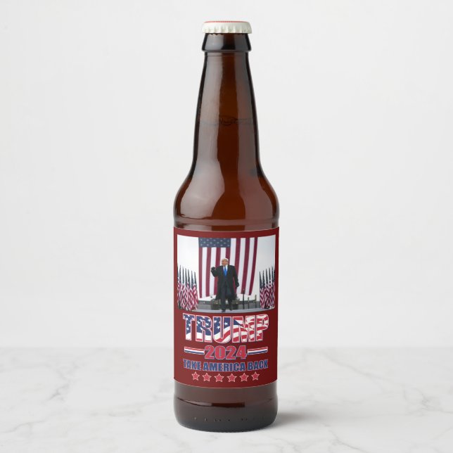 Trump 2024 nimmt Amerika zurück Bierflaschenetikett (Vorderseite)