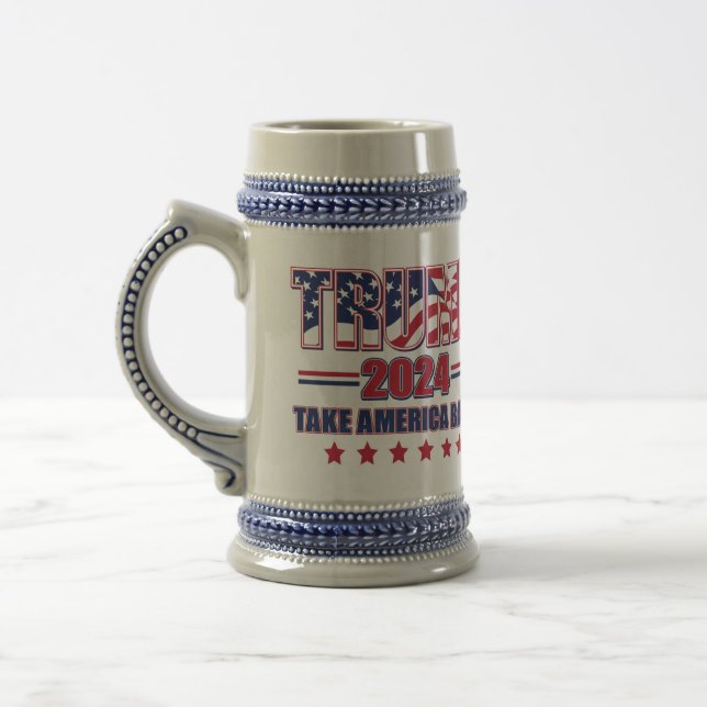 Trump 2024 nimmt Amerika zurück Bierglas (Links)