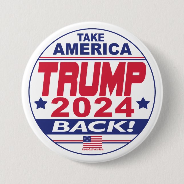 Trump 2024 nimmt Amerika zurück Button (Vorderseite)