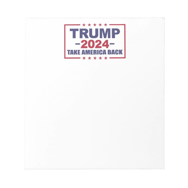 Trump 2024 nimmt Amerika zurück Notizblock (Vorderseite)