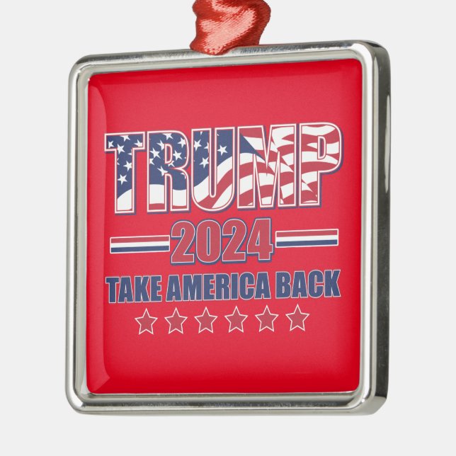 Trump 2024 nimmt Amerika zurück Ornament Aus Metall (Links)