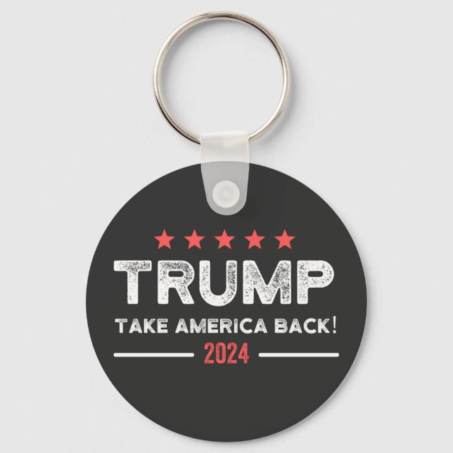 Trump 2024 nimmt Amerika zurück Schlüsselanhänger (Vorderseite)