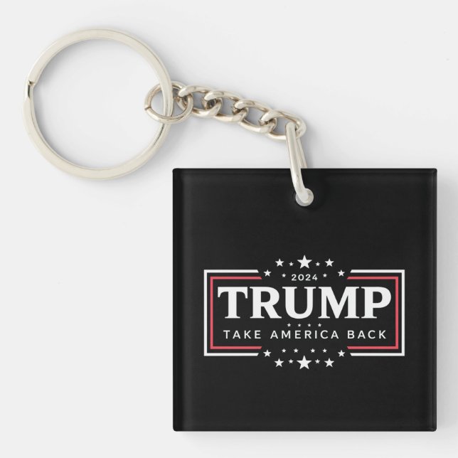 Trump 2024 nimmt Amerika zurück Schlüsselanhänger (Vorderseite)