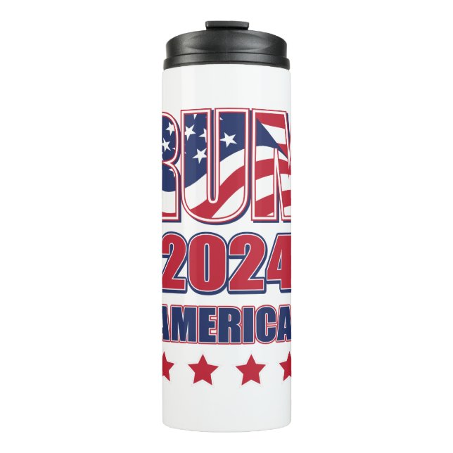 Trump 2024 nimmt Amerika zurück Thermosbecher (Vorderseite)