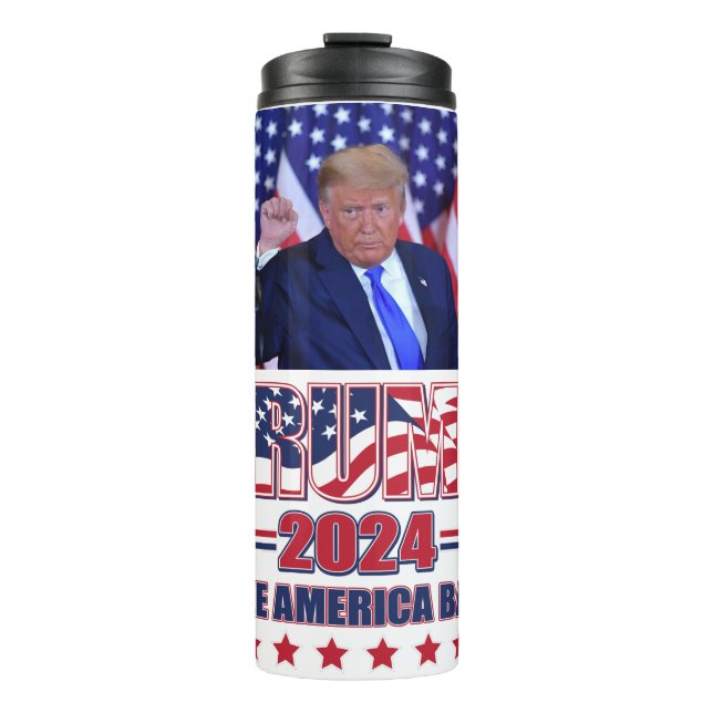 Trump 2024 nimmt Amerika zurück Thermosbecher (Vorderseite)