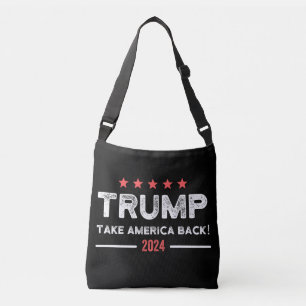 Trump 2024 nimmt Amerika zurück Tragetaschen Mit Langen Trägern