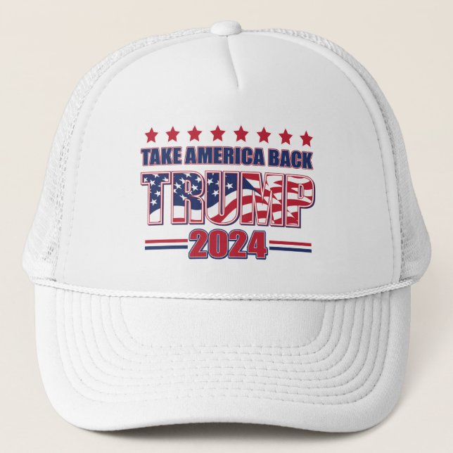 Trump 2024 nimmt Amerika zurück Truckerkappe (Vorderseite)