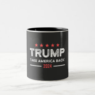 Trump 2024 nimmt Amerika zurück Zweifarbige Tasse