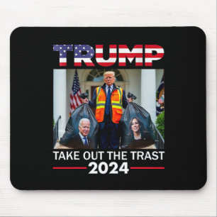 Trump 2024 nimmt den Mülleimer Trump aus dem Müll Mousepad