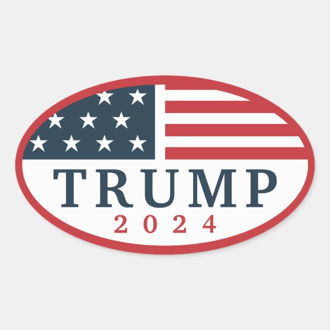 Trump 2024 ovaler aufkleber (Vorderseite)